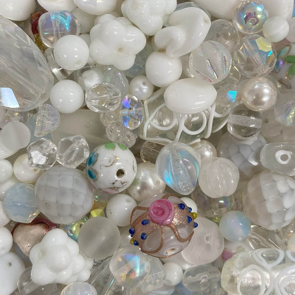 Snow & Ice - Big Glass Beads Mix - 4oz
