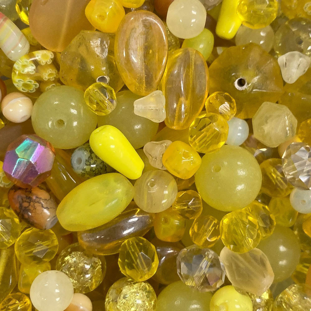 Canary & Sunflower - Big Glass Beads Mix - 4oz