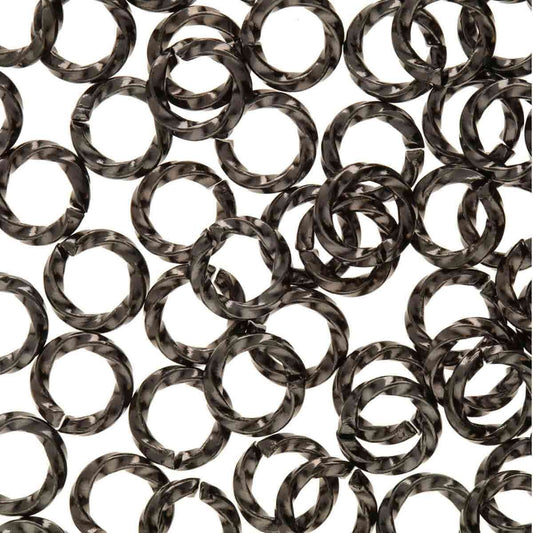 6mm Twisted Jump Ring - Black Oxide - qty 144