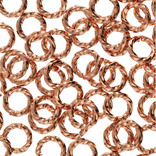 6mm Twisted Jump Ring - Copper - qty 144