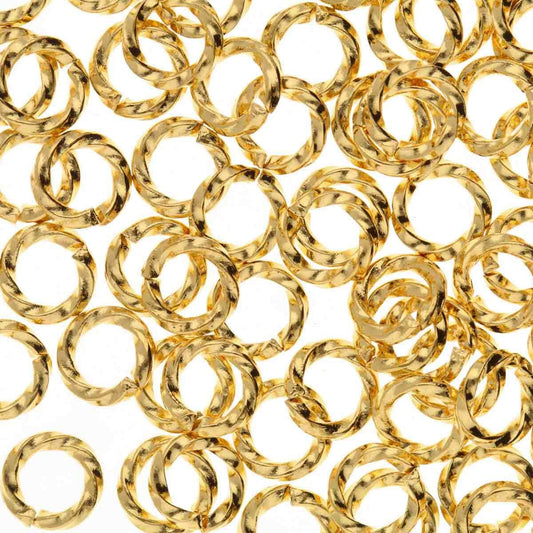 6mm Twisted Jump Ring - Gold - qty 144