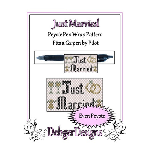 Just Married Pen Wrap Pattern - PDF