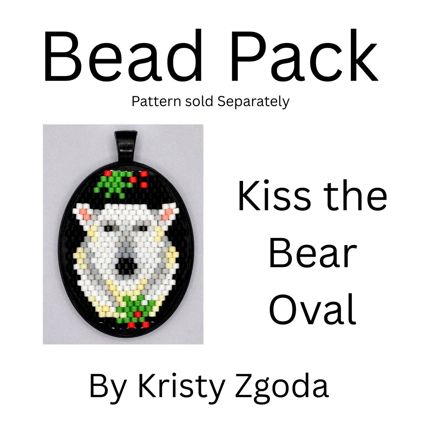Kiss the Bear Oval Bead Pack