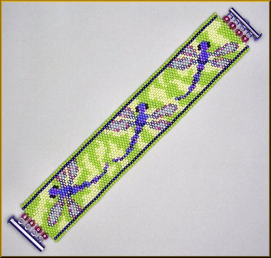 Lime Time Dragonflies Bracelet Pattern - PDF