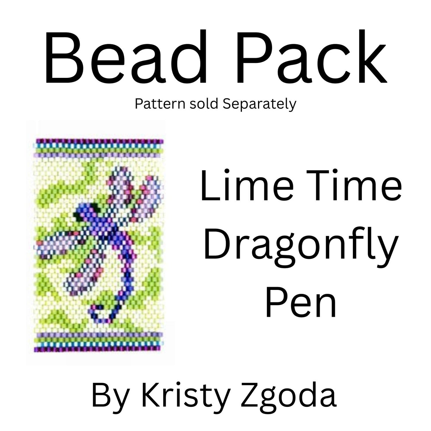 Lime Time Dragonfly Pen Bead Pack