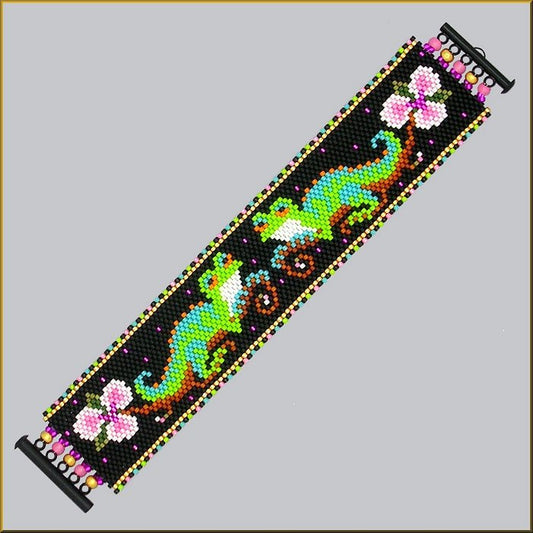 Lizard Garden Party Bracelet Pattern - PDF
