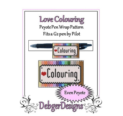 Love Coloring (Colouring) Pen Wrap Pattern - PDF