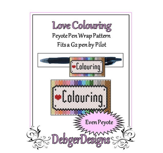Love Coloring (Colouring) Pen Wrap Pattern - PDF