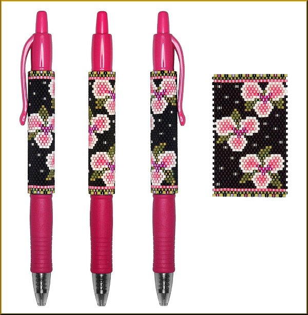 Midnight Blooms Pen Wrap Pattern - PDF