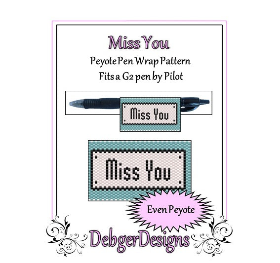Miss You Pen Wrap Pattern - PDF