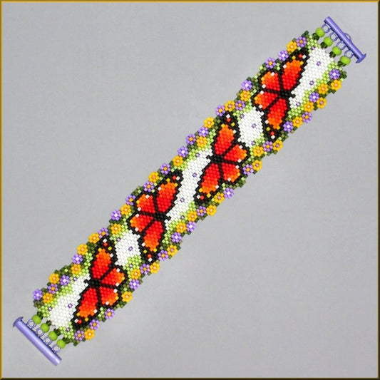 Monarch Blossoms Bracelet Pattern - PDF
