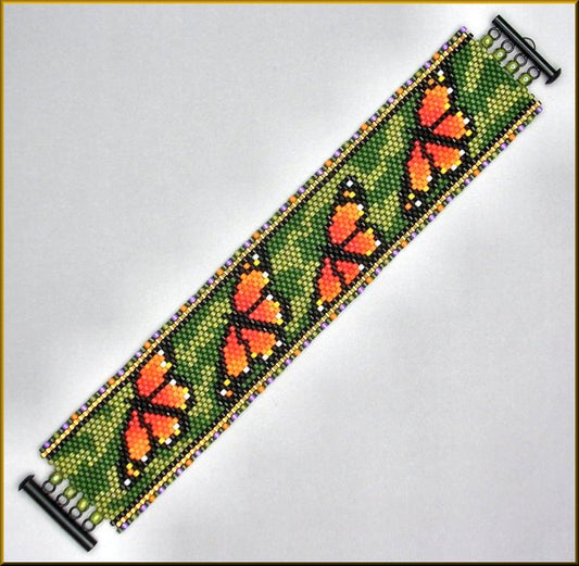 Monarch Garden Bracelet Pattern - PDF