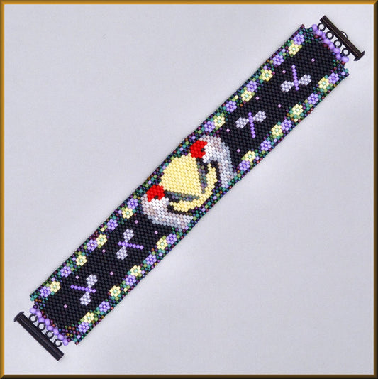 Moonlit Sandhill Cranes Bracelet Pattern - PDF