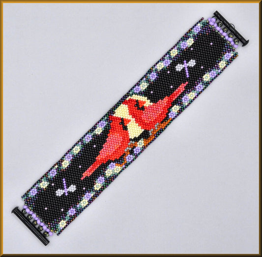 Moonlit Cardinals Bracelet Pattern - PDF