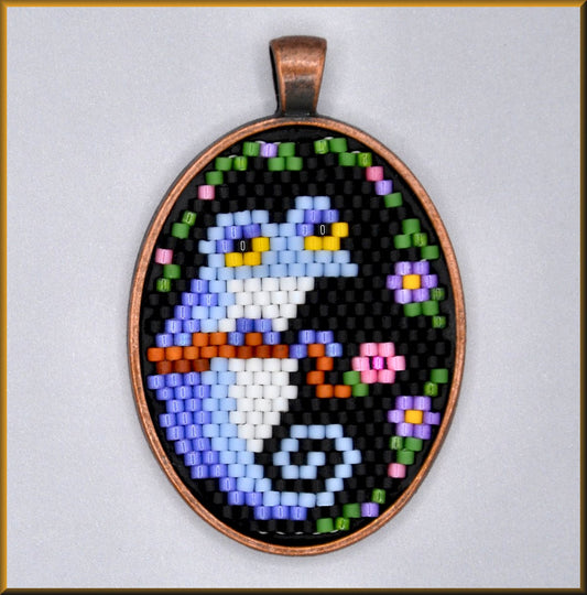 Periwinkle Blue Lizard Oval Pattern - PDF