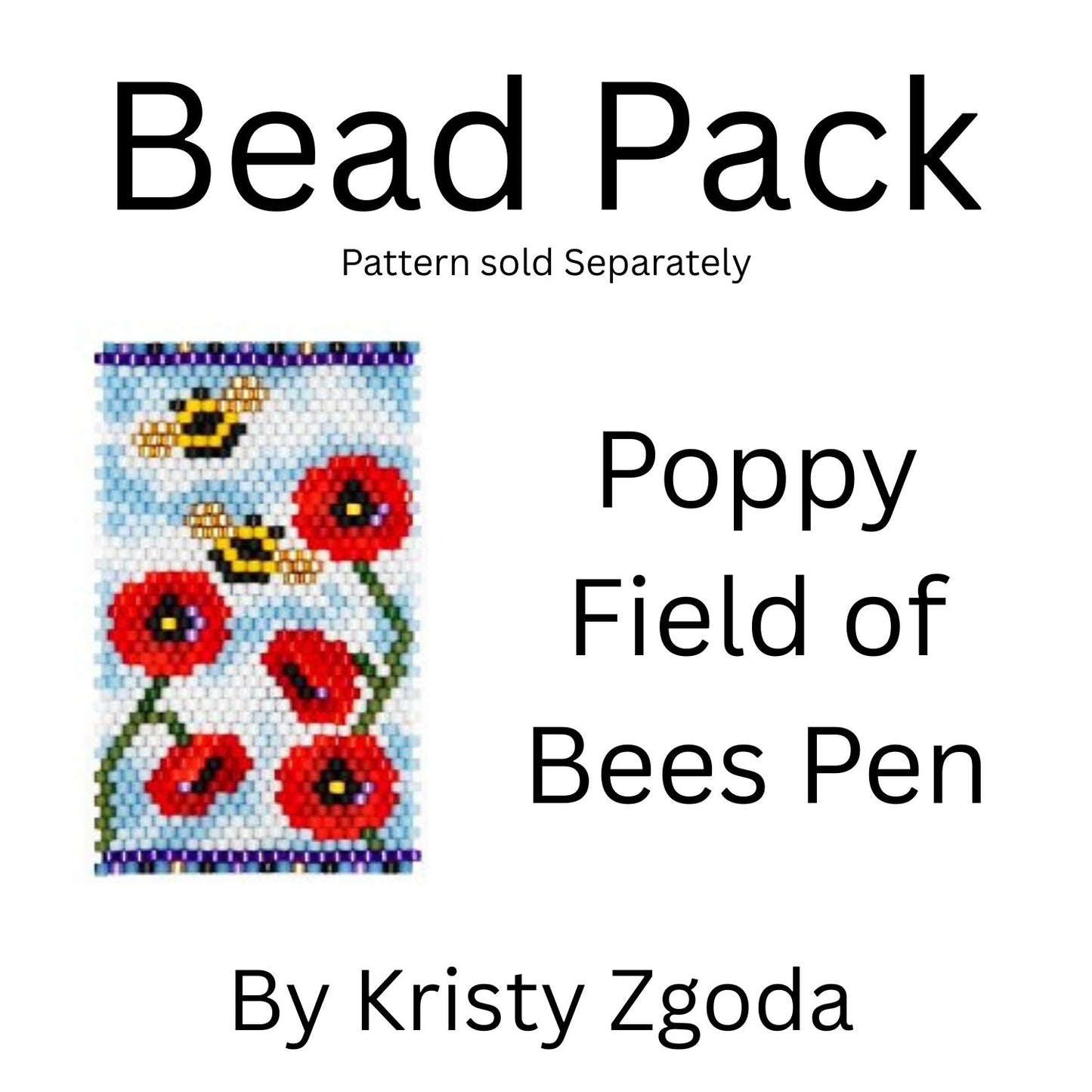 Poppy Field of Bees Pen Bead Pack