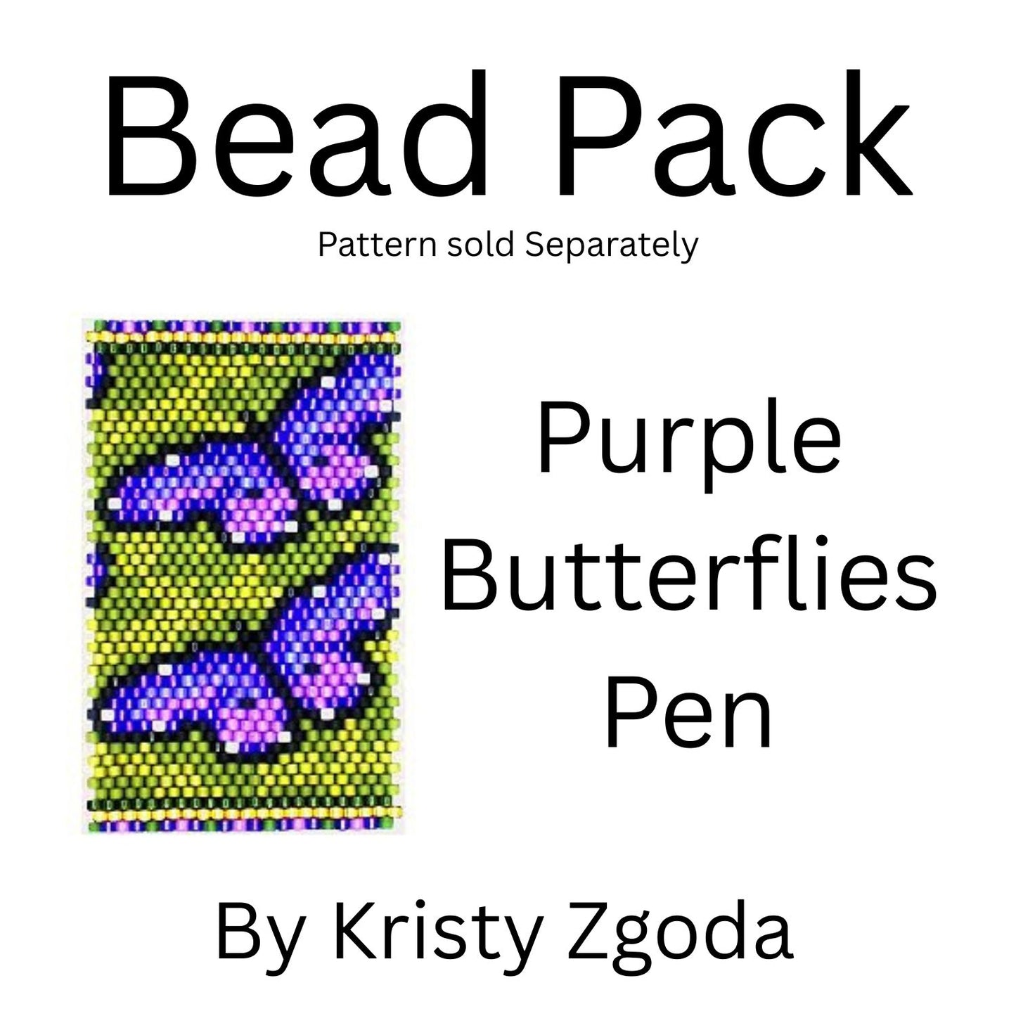 Purple Butterflies Pen Bead Pack
