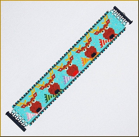 Reindeer Lineup Bracelet Pattern - PDF