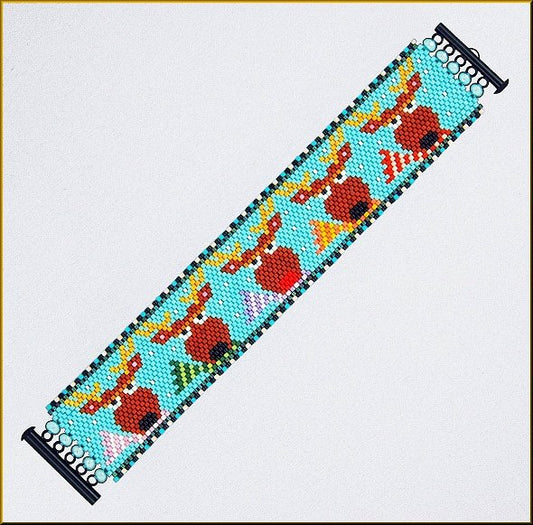 Reindeer Lineup Bracelet Pattern - PDF