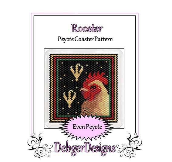 Rooster Coaster Pattern - PDF