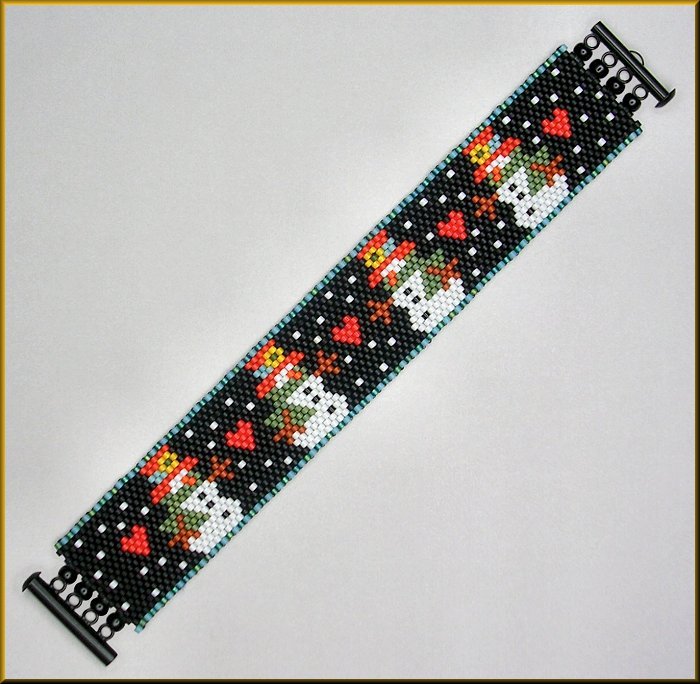 Snowman Line-up Bracelet Pattern - PDF