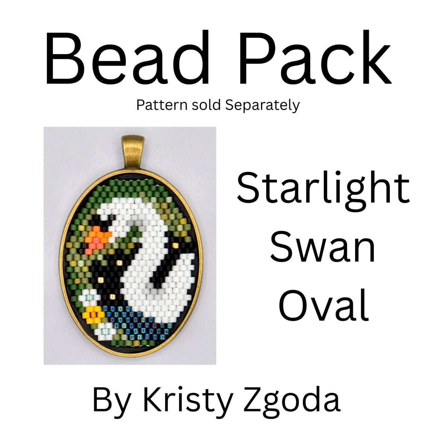 Starlight Swan Oval Bead Pack