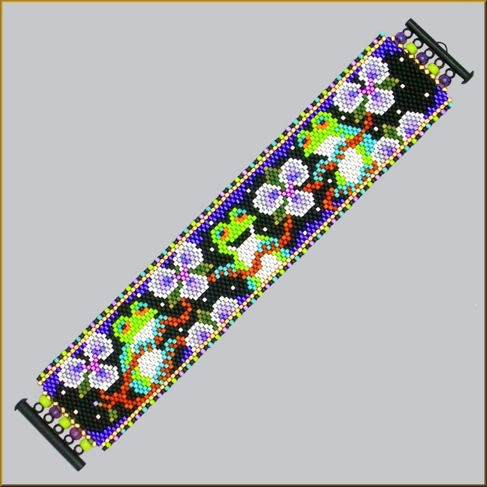 Starry Night Frogs Bracelet Pattern - PDF