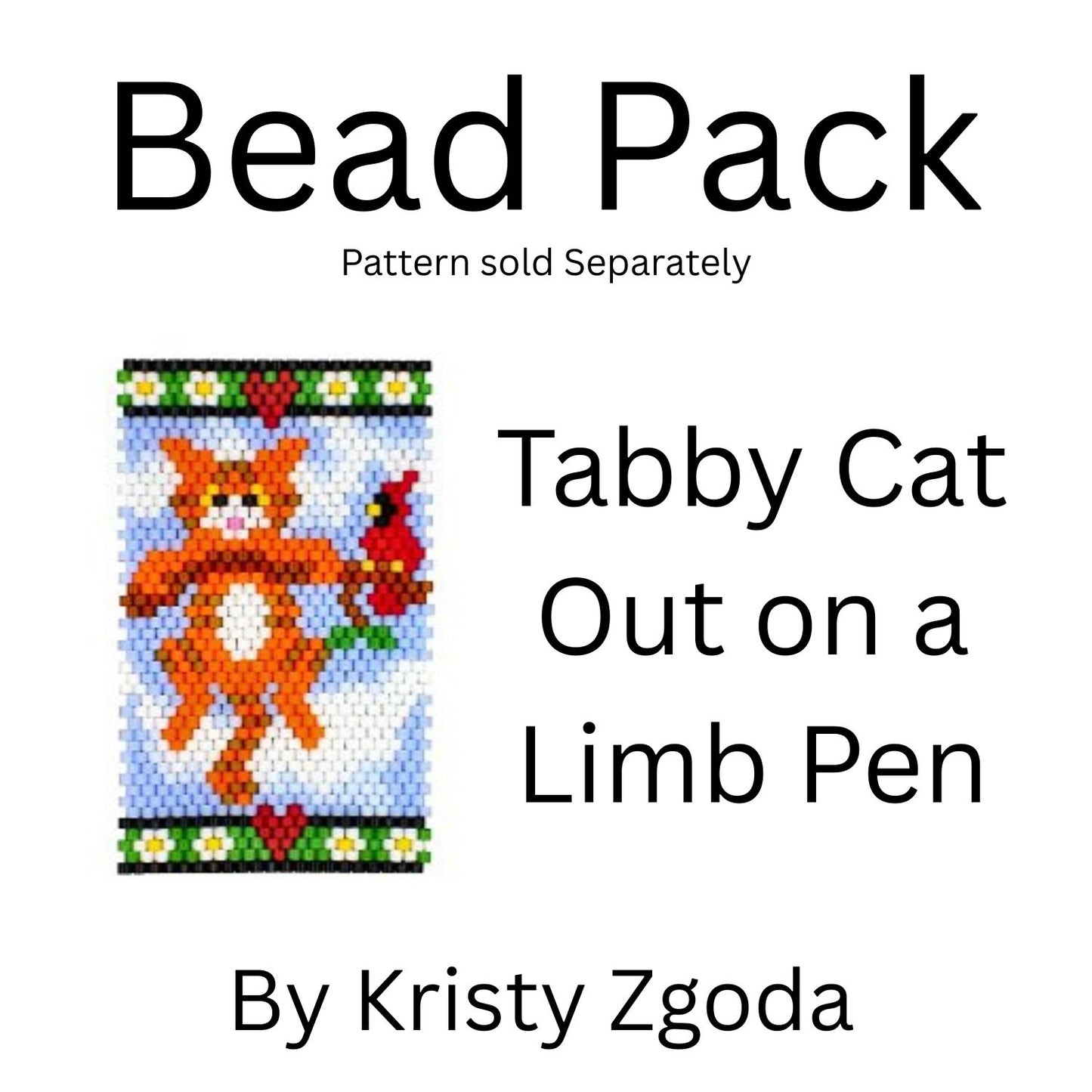 Tabby Cat Out on a Limb Pen Bead Pack