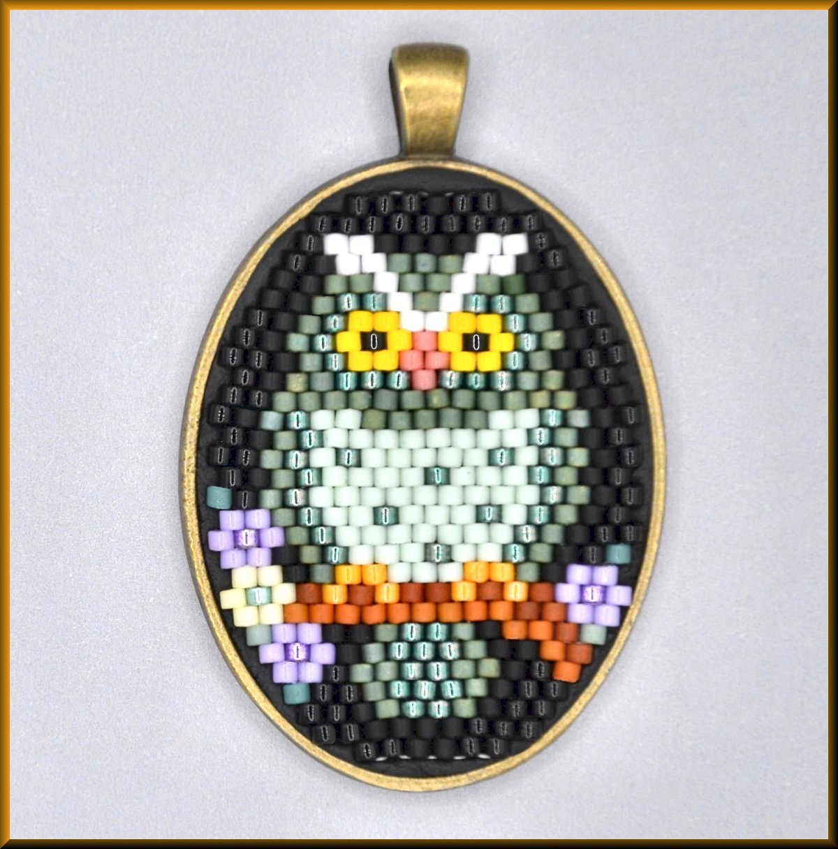 Teal Owl Oval Pattern - PDF