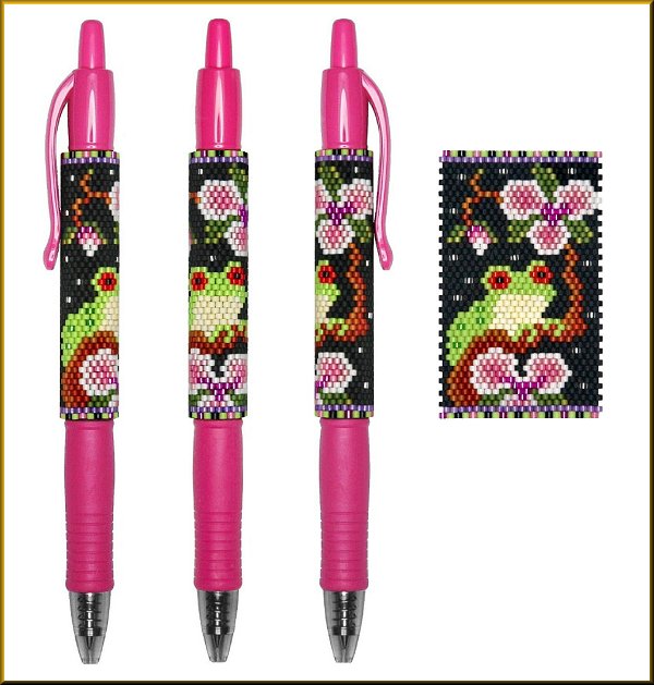Tree Frog Rhapsody in Pink Pen Wrap Pattern - PDF