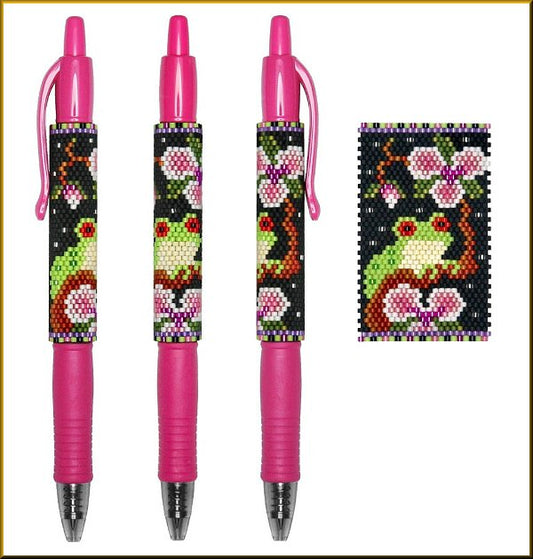 Tree Frog Rhapsody in Pink Pen Wrap Pattern - PDF