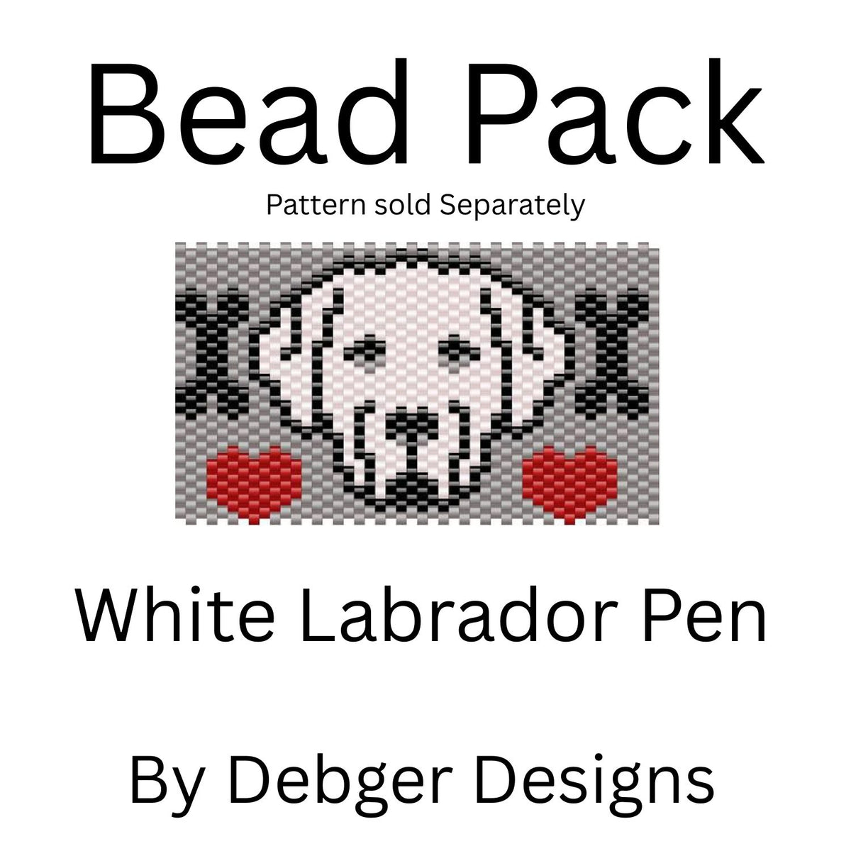 White Labrador Pen Bead Pack