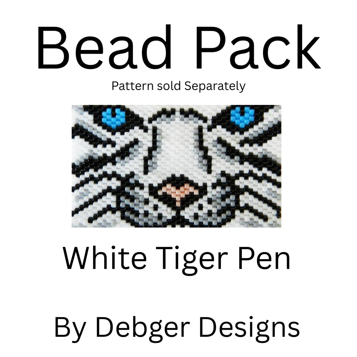White Tiger Pen Bead Pack