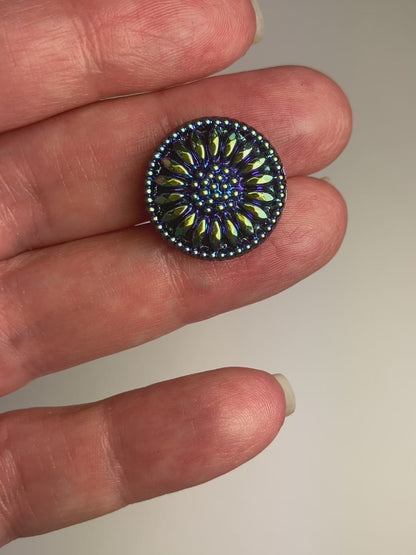 Daisy Button - Black with an AB Finish