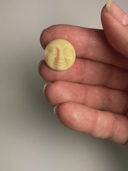 Moon Face Button - Bone with Mattte Finish