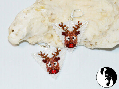 Red Nose Reindeer Triangle Pattern - PDF