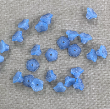 4x6mm Bell Flower - Milky Blue - qty 25