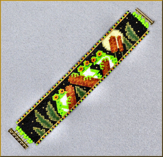 Tree Frog Swamp Magic Bracelet Pattern - PDF