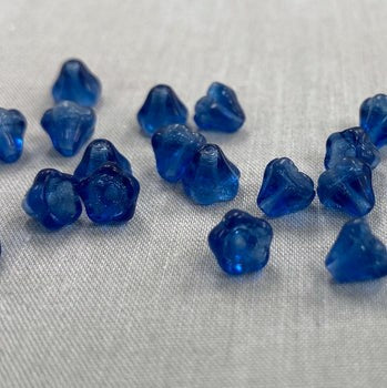 5x6mm Bell Flower - Blue - qty 25