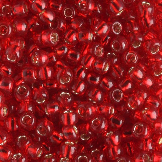 8/0 Silver Lined Ruby - 10 grams