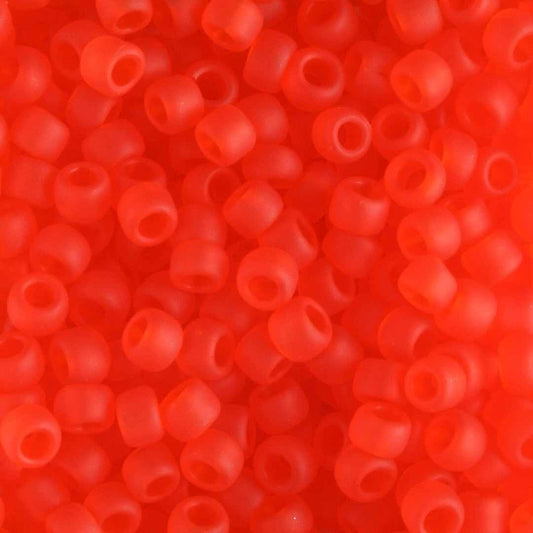 8/0 Transparent Frost Light Siam Ruby - 10 grams