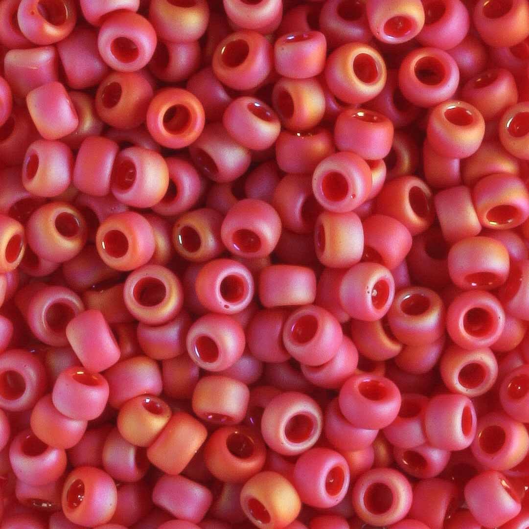 8/0 Opaque Rainbow Frost Red - 10 grams