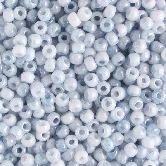 11/0 Marbled Blue/White - 10 grams