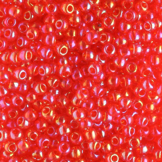 11/0 Transparent Rainbow Light Siam Ruby - 10 grams