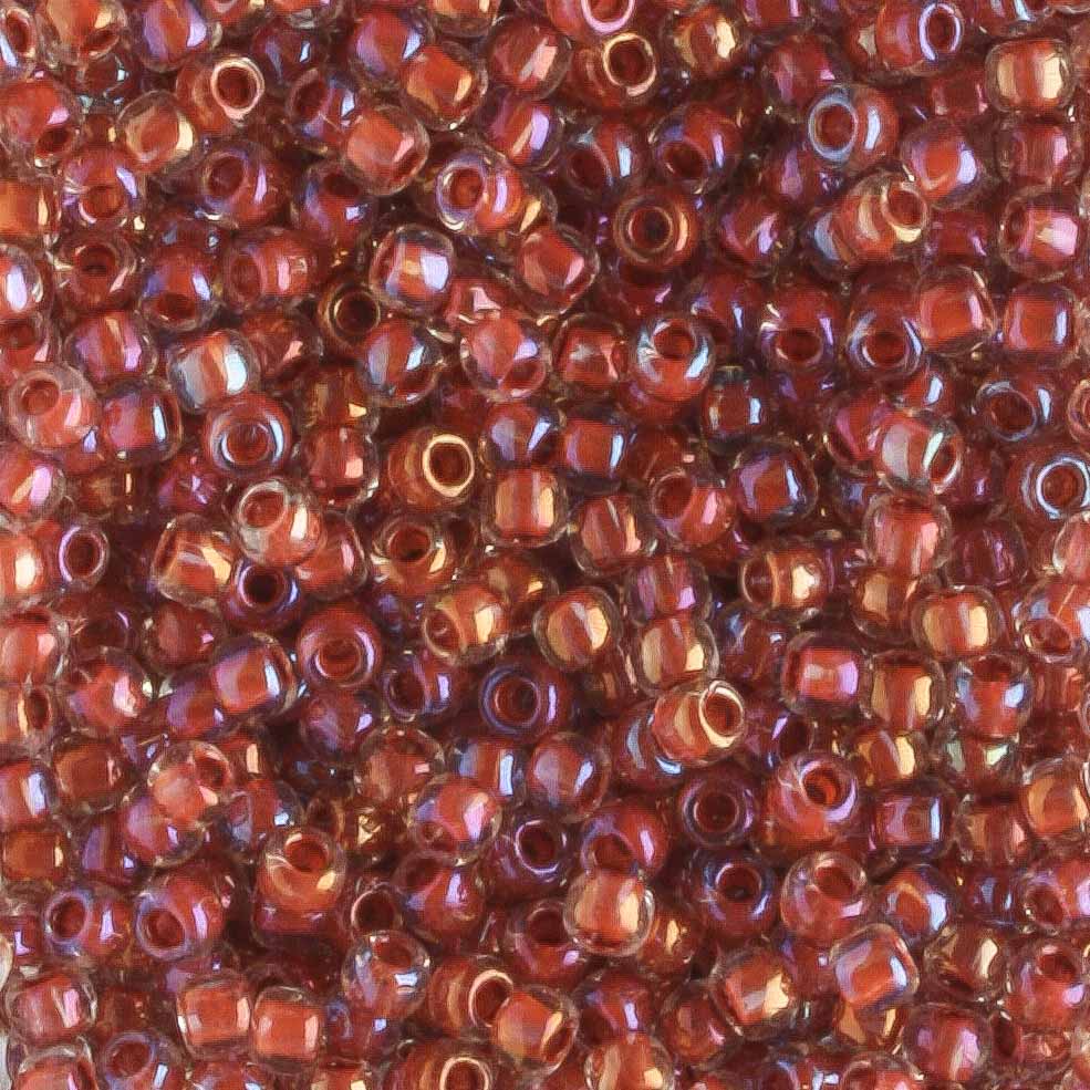 11/0 Color Lined Crystal Terra Cotta - 10 grams