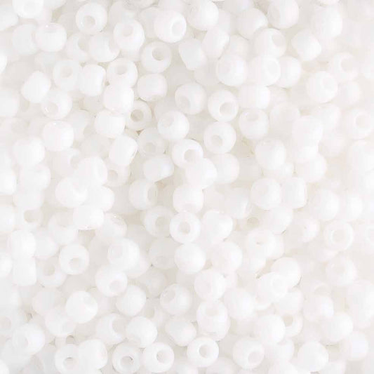 11/0 Matte Opaque Rainbow White - 10 grams