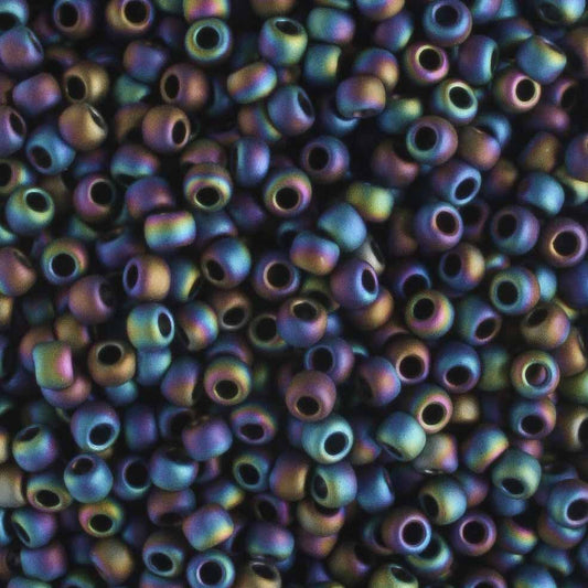 11/0 Opaque Frosted Rainbow Iris - 10 grams