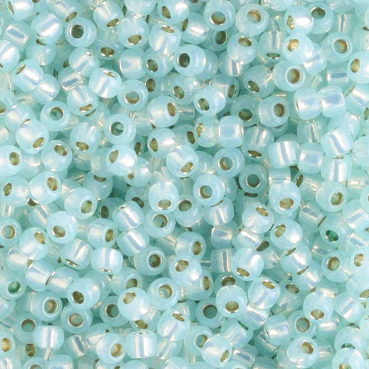 11/0 PermaFinish Silver Lined Milky Light Aqua - 10 grams