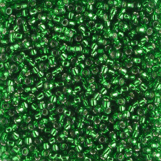 15/0 Silver Lined Grass Green - 5 grams