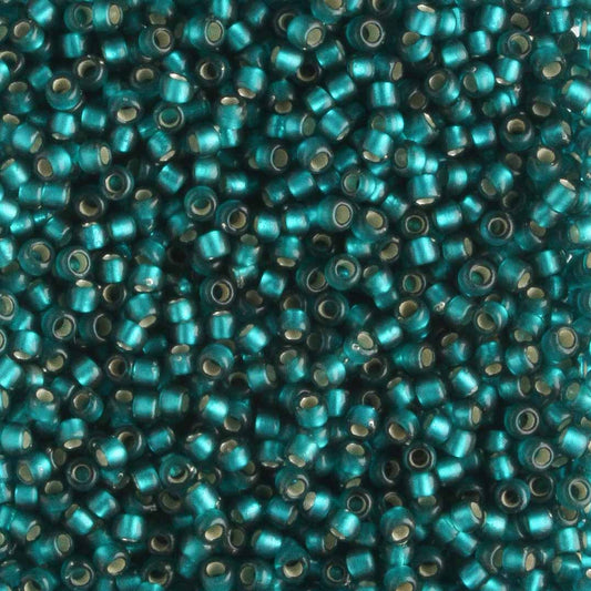 15/0 Silver Lined Frosted Teal - 5 grams
